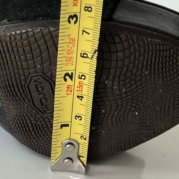 ALLSAINTS Black Suede Peep Toe Bootie Cross Strap Buckle Sandals Size 36 - Picture 16 of 16